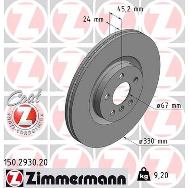 Zimmermann BRAKE DISC - STANDARD/COATED 150.2930.20